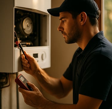 a man in a cap hat and a cell phone