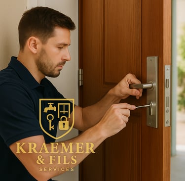 a man in a blue shirt is holding a keychaik