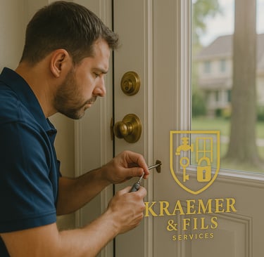 a man in a blue shirt is holding a keychaik