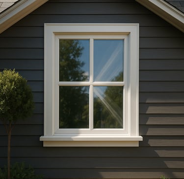 a window with a window and a tree in the background