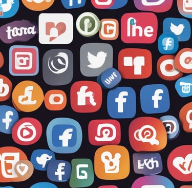assorted-color social media signage