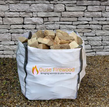 A bulk bag of premium kiln dried hardwood logs ready to deliver across Cambridgeshire