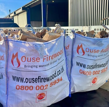 Kiln dried hardwood logs in Ouse Firewood 0.65m3 bulk bags in Cambridgeshire