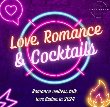 Social Square image for Love Romance Cocktails event, designed by Briony Langley-Miles (https://brionywrites.com/)