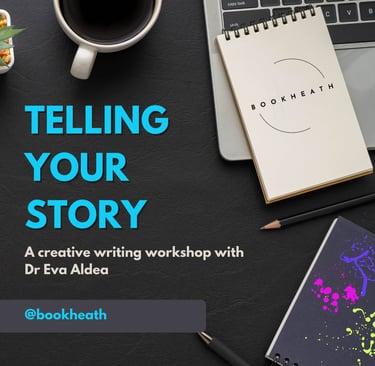 Social Square image for Telling Your Story event, designed by Briony Langley-Miles (https://brionywrites.com/)