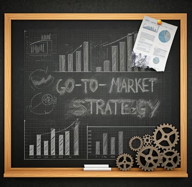 Blackboard showing Go-to-Market strategy