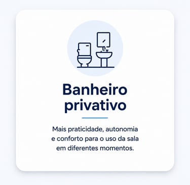 Banheiro privativo na sala de reunião