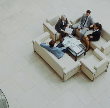 A team working with a technology board advisor