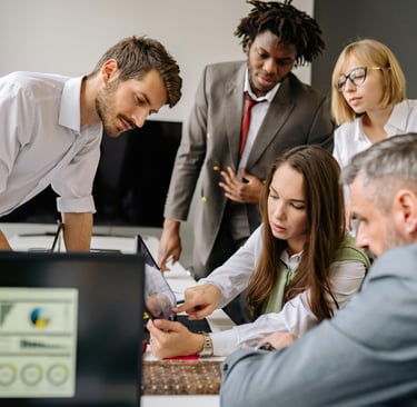 A team making a M&A cyber integration plan