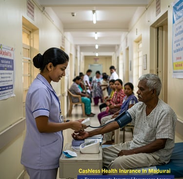 staff nurse checking BP for a patient