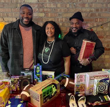 Alderman Ronnie Mosley attended Coat and Toy Drive 365 We Thrive and Bar91