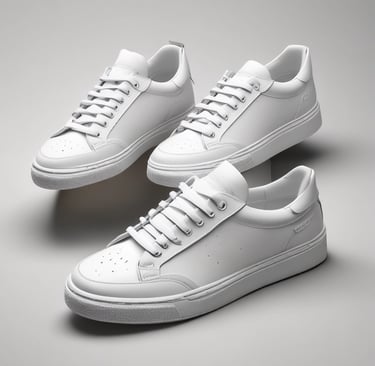 a pair of red and black sneakers