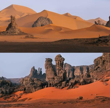 tadrart rouge desert algeria lRed sand dunes landscapesand rocks