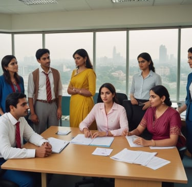 Transgender-inclusive workplace collaboration in Delhi.