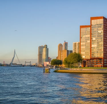 Rotterdam mit Erasmusbrücke im Hintergrund