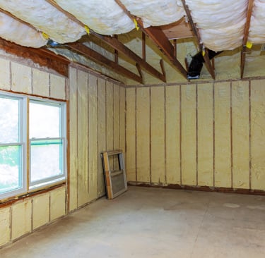 spray foam insulation inside bedroom in lakewood, colorado