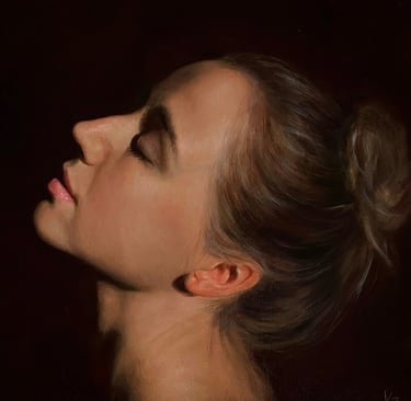 Originalus paveikslas, Aliejus ant medžio, Autoportetas