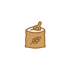 OneDo Workshop 品牌 圖像: 途中有一袋麵粉與量匙, 搭配品牌標語 讓每一份甜品成為孩子自信與學習的起點, 強調學習與烘焙結合
