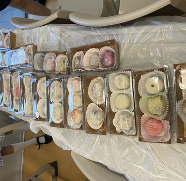 學校中秋節慶活動,學生手作特色造型冰皮月餅成品包裝盒