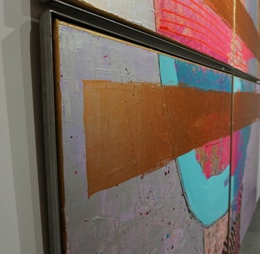 Acrylic framed in steel, light to hang - Flash for empathy