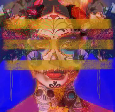 Digital, colorful artwork inspired by the vibrant energy of Mexico - Flash for empathy