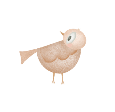 Pink Bird Illustration for Greeting Cards and Art Prints