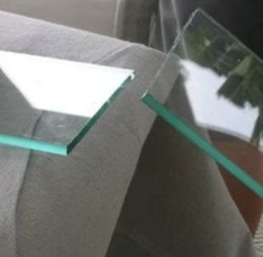 glass being cut to size