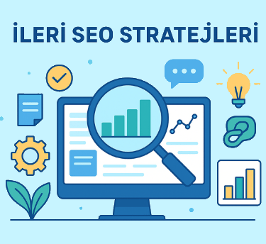 İleri SEO stratejilerini anlatan illüstrasyon