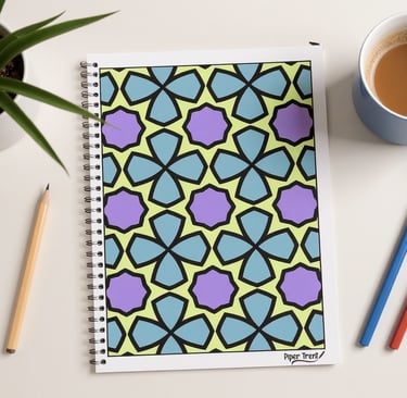 colored page with colored pencils