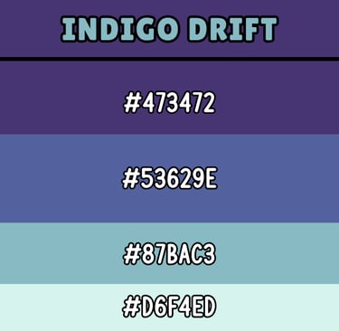 color palette of indigo and greens