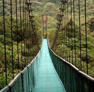 a bridge with a long bridge over a river