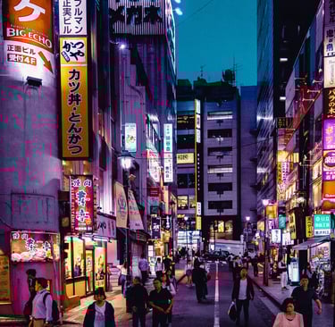 Pedestrian-friendly Chuo Dori street in Ginza Tokyo lined with designer stores, modern buildings