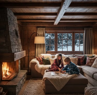 Children playing indoors at a ski resort kids club