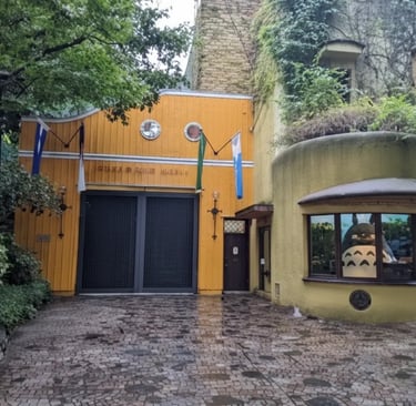 Giant Totoro at the Ghibli Museum reception ticket booth.