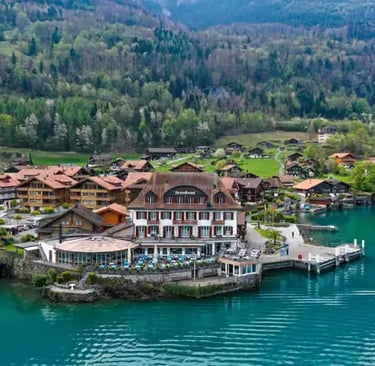 Iseltwald village on Lake Brienz, famous CLOY filming location.