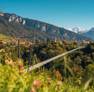 Sigriswil suspension bridge, iconic CLOY filming location.