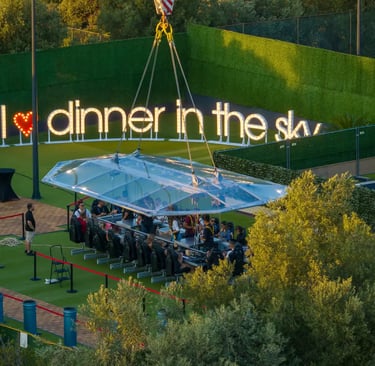 Guests boarding Dinner in the Sky Dubrovnik platform at ground level before sunset ascent
