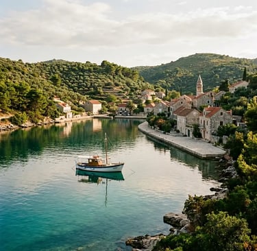 Quiet Maslinica bay on Šolta island, Adriatic Sea luxury travel