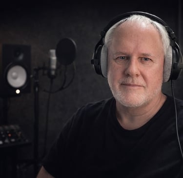 Music producer, Peter Pickering in Sessions on the Green studio