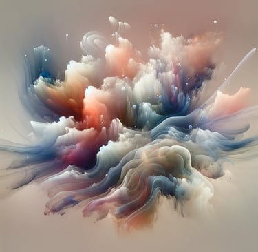 An amorphous multi-coloured cloud formation