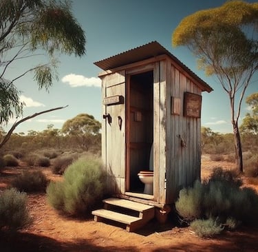 The ubiquitous Australian outback funny (toilet)