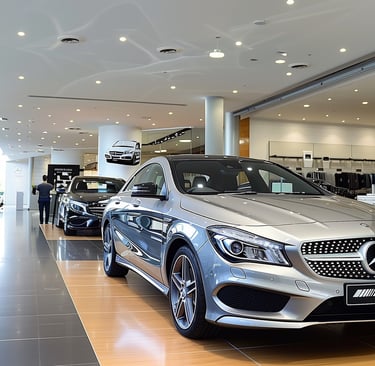 An impression of a Mercedes-Benz Dealership showroom