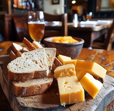 Ploughman's lunch, an English favourite of Peter Pickering
