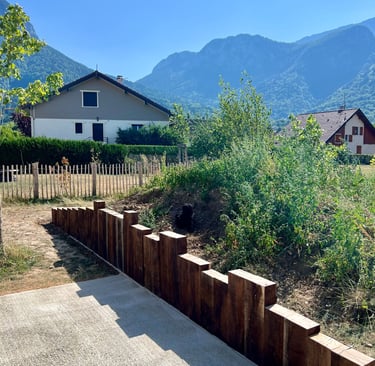 muret de soutènement en bois à doussard