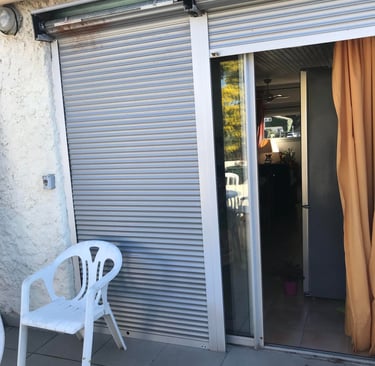 volet roulant manuel tranformé et équipé d'un moteur électrique