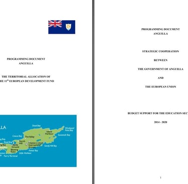 Tietelseite eines EU Schulprojektes auf der Karibikinsel Anguilla
