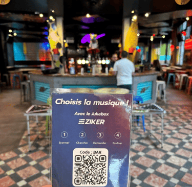 QR code ZIKER Jukebox in a bar