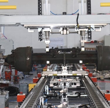 automated trailer axle assembly line - compatible with BPW & FUWA axles