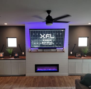 Media wall built and installed in scottsdale by At Hand Heroes