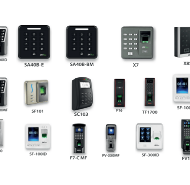 a bunch of different types of access controls from ZK TECO Brand